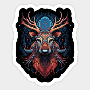 DMT Art Psychedelic Reindeer Sticker